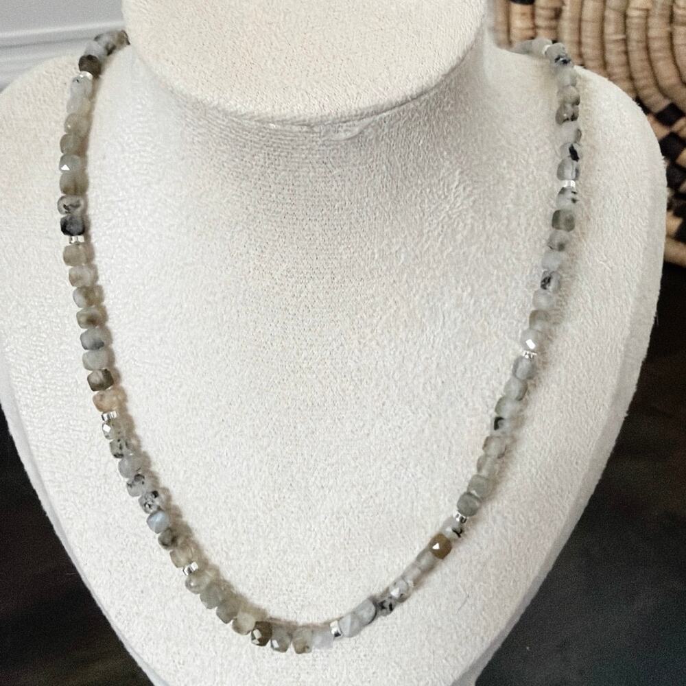 Second Bloom Studio Labradorite Hematite Necklace 17.5" Magnetic Clasp